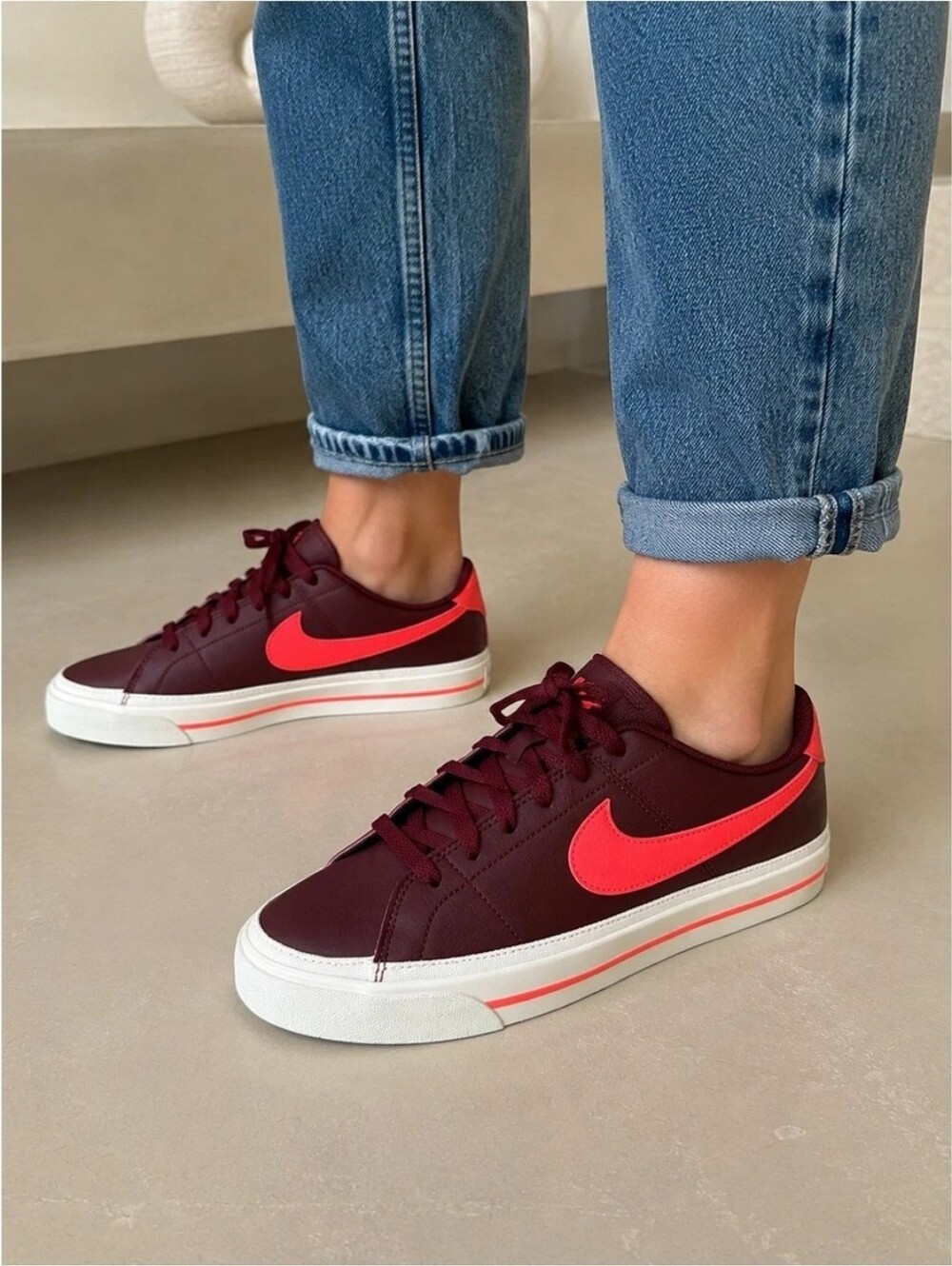 Nike Women's Court Legacy Next Nature Shoes sz 8.5 Dark Team Red Bright Crimson